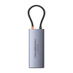 BASEUS hub Series 2 USB 6v1 (USB-C/HDMI4K60Hz/USB-C(10Gbps)/USB-A(10Gbps)/RJ45/USB-C(PD) sivý