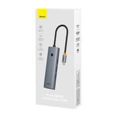 BASEUS húb Ultra Joy USB 6v1 (USB-C/1xHDMI4K30Hz/3xUSB 3.0/1xPD/RJ45) sivý