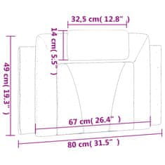 Vidaxl Vankúš na čelo postele čierny 80 cm umelá koža