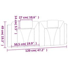 Vidaxl Vankúš na čelo postele čierny 120 cm umelá koža