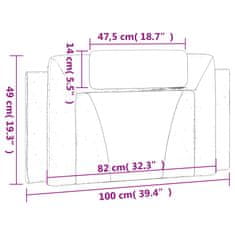Vidaxl Vankúš na čelo postele kapučínový 100 cm umelá koža