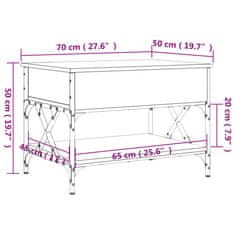 Vidaxl Konferenčný stolík čierny 70x50x50 cm kompozitné drevo a kov