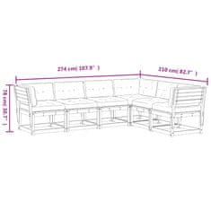 Vidaxl 6-dielna záhradná sedacia súprava s vankúšmi impreg. borovica
