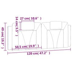 Vidaxl Vankúš na čelo postele biely 120 cm umelá koža