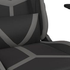 Vidaxl Masážna herná stolička čierna a sivá umelá koža