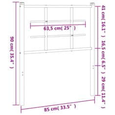 Vidaxl Kovové čelo postele biele 80 cm