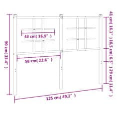 Vidaxl Kovové čelo postele čierne 120 cm