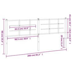 Vidaxl Kovové čelo postele biele 200 cm