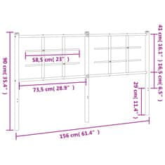 Vidaxl Kovové čelo postele, biele 150cm