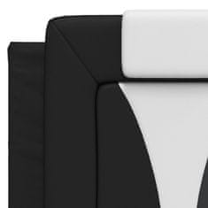 Vidaxl Panel na čelo postele, čierno biely 140 cm, umelá koža