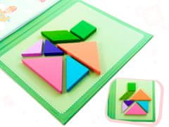 WOWO 3D Tangram Magnetické Puzzle Bloky - Kreatívna Edukačná Kniha pre Deti