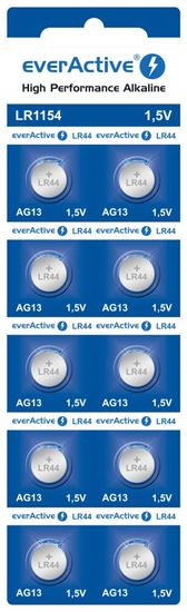 WOWO EverActive Alkalická Batéria G13 LR44 LR1154, Blister 10 Kusov