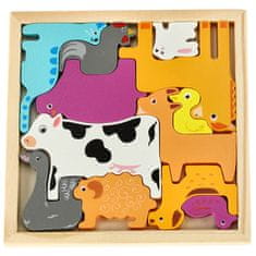 KIK KX5313_1 Drevené puzzle zvieratá