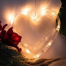 WOWO Vianočná Závesná Dekorácia Srdce s 10 LED Svetielkami