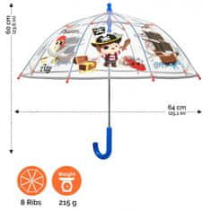 Perletti Cool Kids, Detský reflexný dáždnik Piráti Transparent, 15602