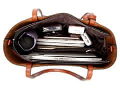 Camerazar Veľká dámska taška cez rameno, hnedá, ekologická umelá koža, veľkosť A4