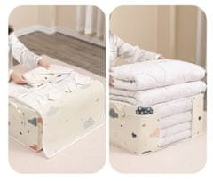 Camerazar Organizér na oblečenie a posteľnú bielizeň, béžový, polyester, 55x35x25 cm