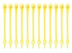 Camerazar Elastické silikónové šnúrky bez viazania, žltá farba, dĺžka 12 cm