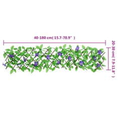 Vidaxl Rozťahovacia mriežka s umelým brečtanom zelená 180x20 cm