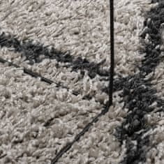 Petromila vidaXL Shaggy koberec PAMPLONA, vysoký vlas, béžová+antracit Ø 240 cm