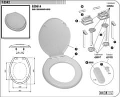 Sedátko WC T 3542 dlhšie plastové, BIE