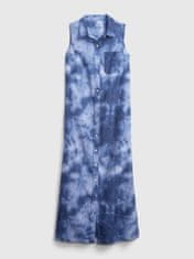 Gap Šaty sleeveless linen maxi tie dye shirtdress XS