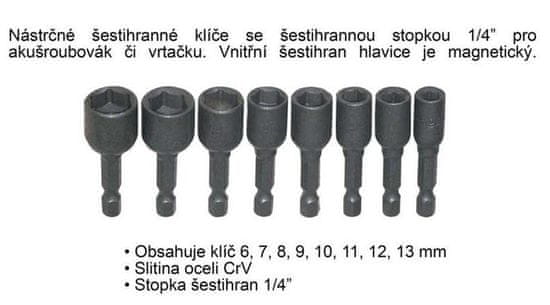 Stahlberg Adaptér 1/4" 6-13mm, sada 8diel.