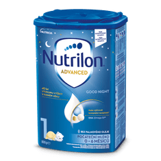 Nutrilon 1 Advanced Good Night počiatočné dojčenské mlieko od narodenia 800 g