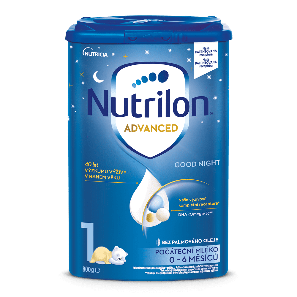 Nutrilon 1 Advanced Good Night počáteční kojenecké mléko od narození 800 g