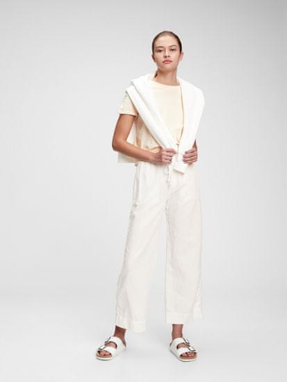 Gap Nohavice high rise wide-leg pants in linen-cotton