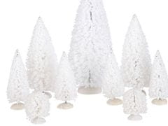 LAALU Sada 9 dekorácií: biele stromčeky 22 cm