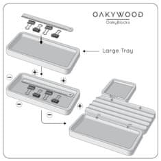 Oakywood Drevený veľký podnos - Oakyblocks, čierny