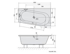 SAPHO ASTRA WR asymetrická vaňa 165x90x48cm, biela 31611 - Sapho