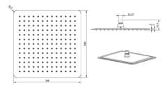 SAPHO SLIM hlavová sprcha, štvorec 300x300mm, leštená nerez MS563 - Sapho