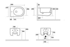 SAPHO FLO bidet závesný 37x30x54cm 312301 - Sapho