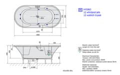 POLYSAN IO HYDRO hydromasážna vaňa, 180x85x49cm, biela 16611H - Polysan
