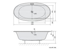 SAPHO STADIUM oválna vaňa 190x95x46cm, biela 82111 - Sapho