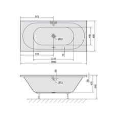 POLYSAN VIVA B SLIM obdĺžniková vaňa 185x80x47cm, biela 71968S - Polysan