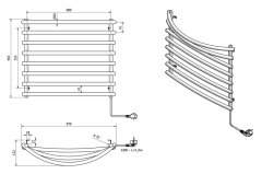 AQUALINE Elektrický sušiak uterákov, 570x465 mm, 72 W, biely SU110A - Aqualine