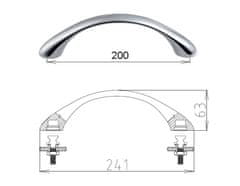 SAPHO SYMMETRIC madlo do vane 240mm, nerez 250420 - Sapho