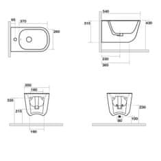 SAPHO TRIBECA bidet závesný 35x31, 5x54cm 512501 - Sapho