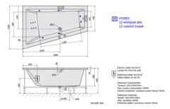 SAPHO TRIANGL L HYDRO hydromasážna vaňa, 180x120x50cm, biela 19611H - Sapho