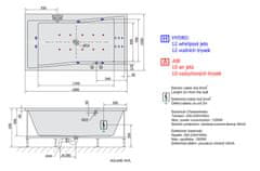 POLYSAN QUEST HYDRO-AIR hydromasážna vaňa, 180x100x49cm, biela 78511HA - Polysan