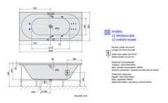 POLYSAN VIVA B HYDRO hydromasážna vaňa, 185x80x47cm, biela 71968H - Polysan