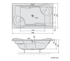 POLYSAN DUO obdĺžniková vaňa s konštrukciou 200x120x45cm, biela 16211 - Polysan