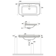 KERASAN WALDORF keramické umývadlo 120x55cm 4144K1 - Kerasan