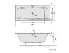 POLYSAN KVADRA obdĺžniková vaňa s konštrukciou 180x80x47cm, biela 17711 - Polysan