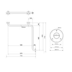 SAPHO Madlo do sprchy 670x670mm, nerez (301102031) XH544 - Sapho