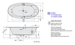 SAPHO STADIUM HYDRO hydromasážna vaňa, 190x95x46cm, biela 82111H - Sapho