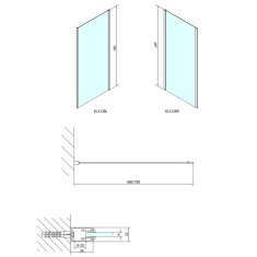 POLYSAN EASY LINE bočná stena 700mm, sklo BRICK EL3138 - Polysan